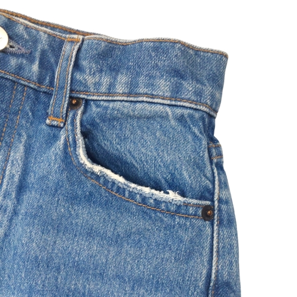 Reformation Cynthia Button Fly High Rise Straight Shasta Destroyed Jeans - Picture 6 of 14